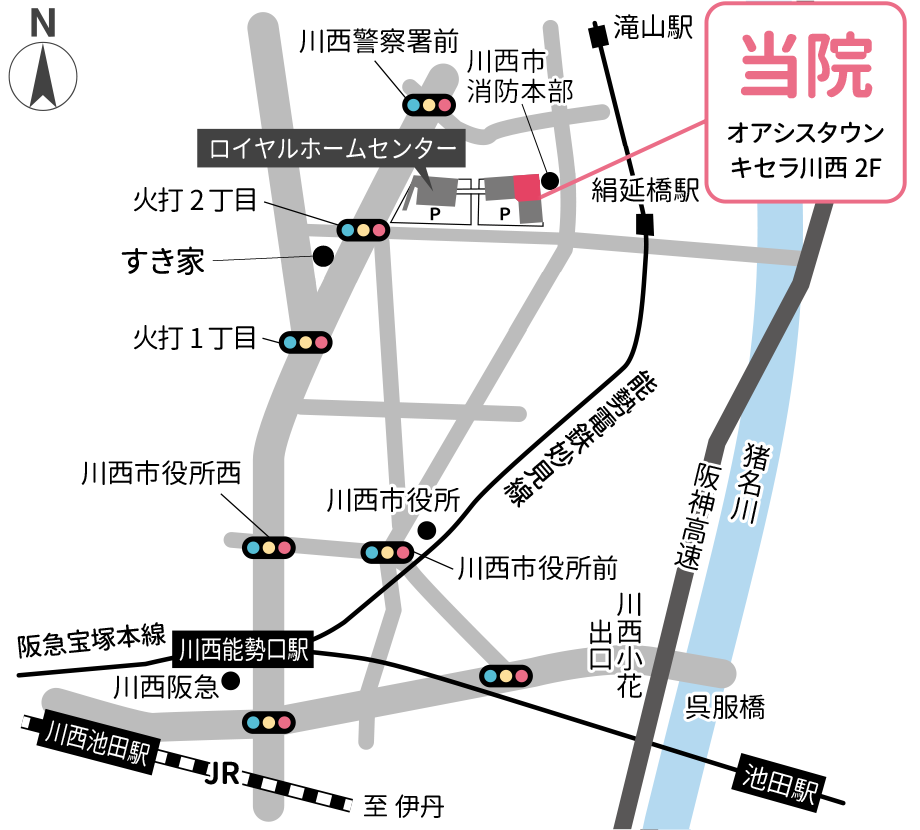 レディスクリニック周辺の地図