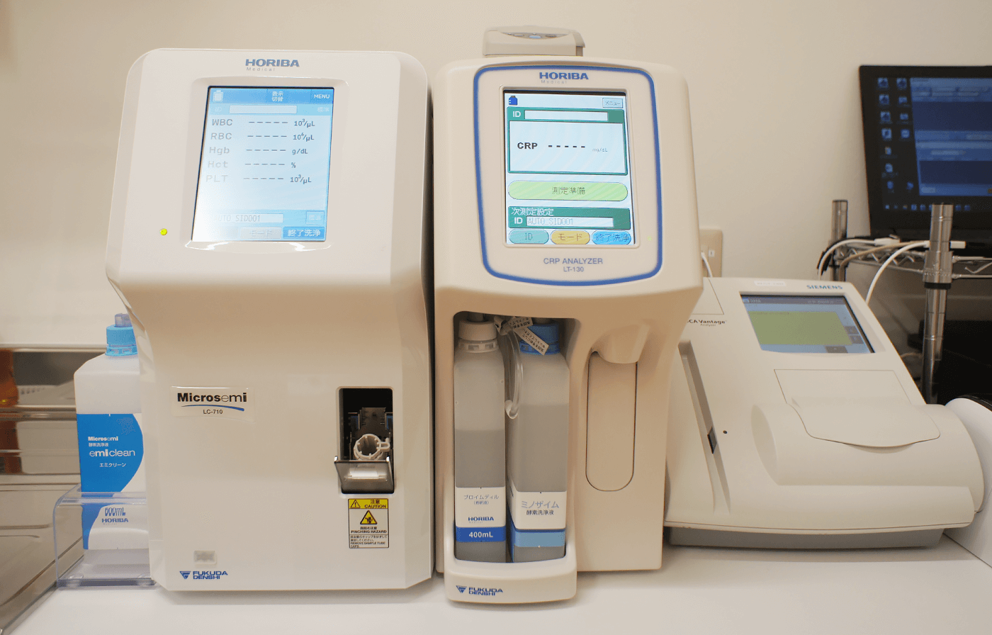 血液検査（CBC）・CRP測定器・HbA1c測定器